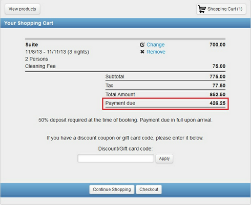 Testing Payment Options through the Booking Calendar